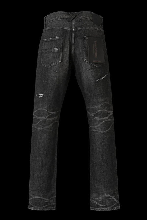 xx KOSUKE MATSUI THE DENIM STRETCH SELVEDGE DENIM STRAIGHT PANTS "DARK.BLACK"