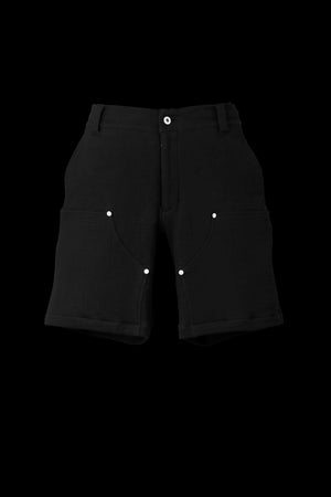 WRINKLE LAYERING DOUBLE KNEE SHORTS