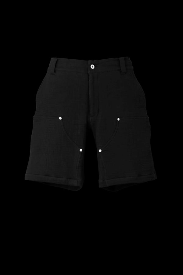 WRINKLE LAYERING DOUBLE KNEE SHORTS