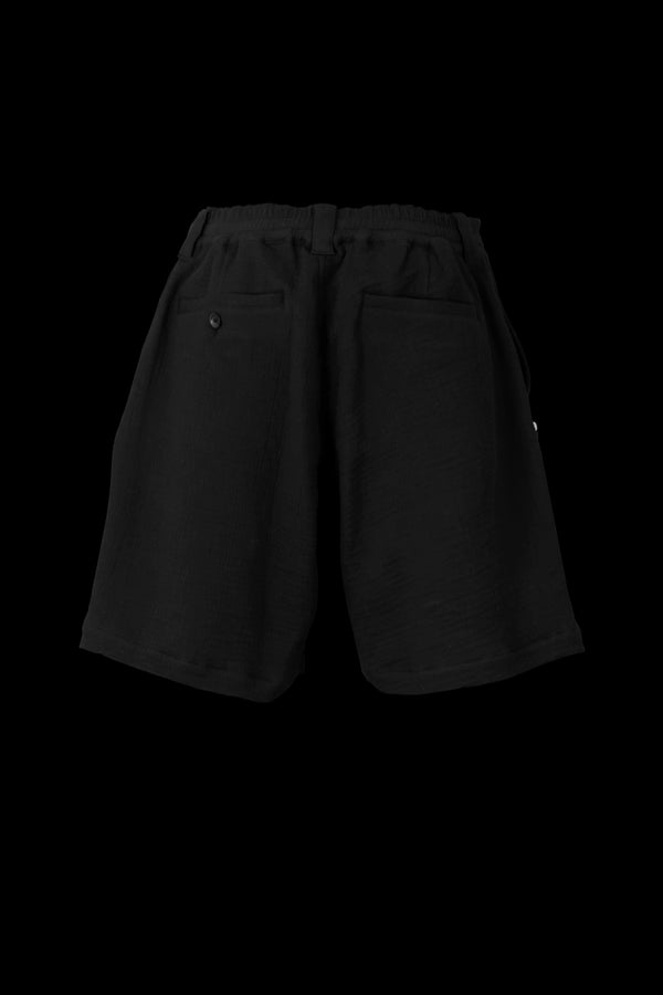 WRINKLE LAYERING DOUBLE KNEE SHORTS