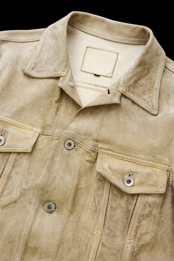 JAPAN CALF SUEDE WET WHITE “GARMENT-DYED” 3RD. JACKET