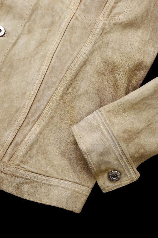 JAPAN CALF SUEDE WET WHITE “GARMENT-DYED” 3RD. JACKET