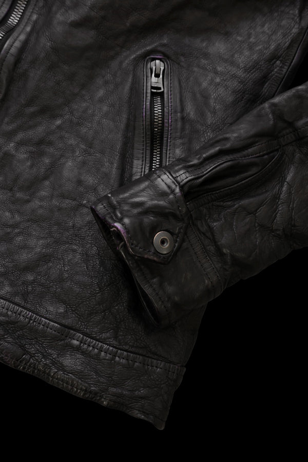 JAPAN CALF NATURAL DYED “GARMENT-WASH” SINGLE COLLAR RIDERS