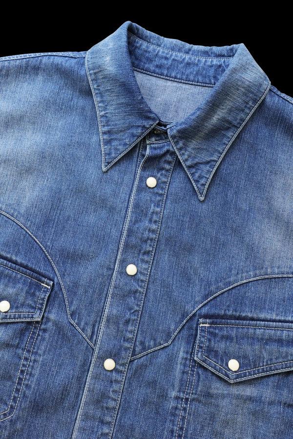 9oz ZIMBABWE COTTON DENIM WESTERN SHIRT H.W
