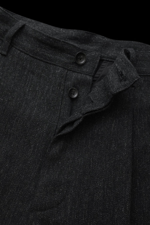 WOOL-COTTON MILITARY SERGE TAPERED PANTS