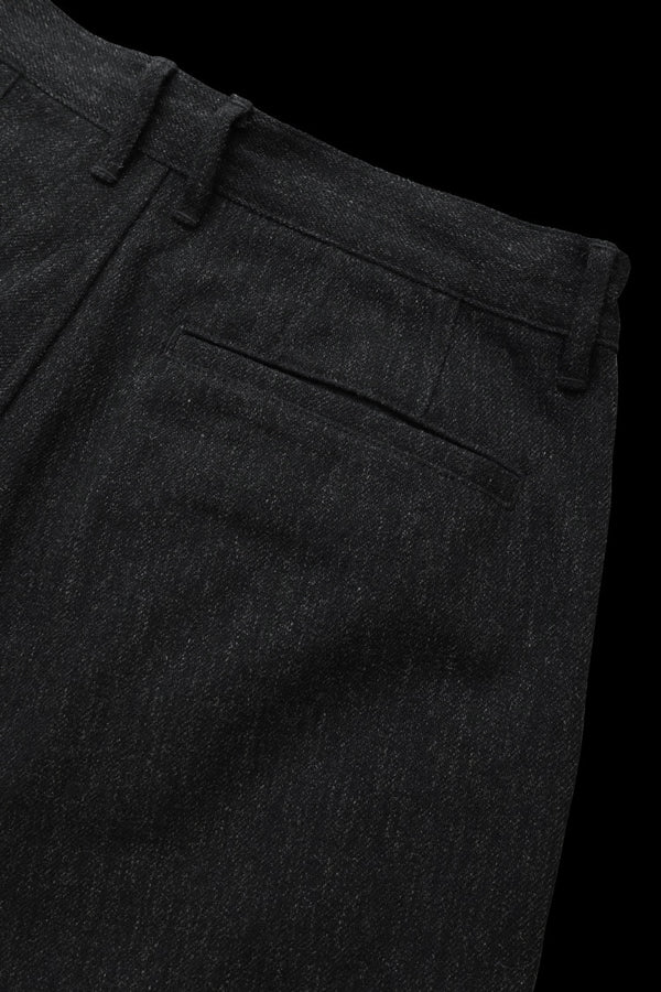 WOOL-COTTON MILITARY SERGE TAPERED PANTS