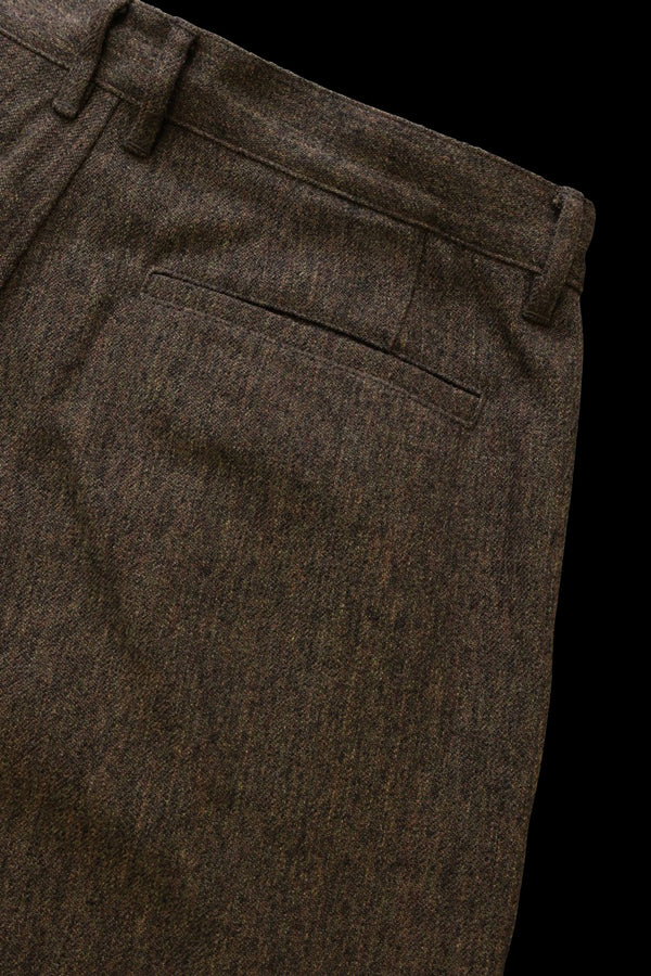 WOOL-COTTON MILITARY SERGE TAPERED PANTS