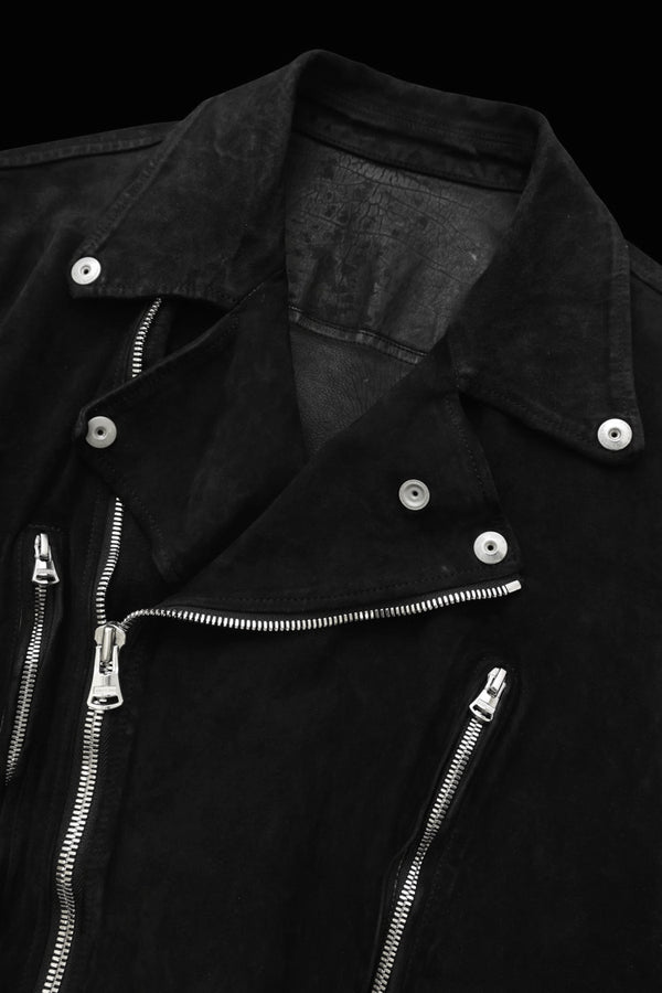 JAPAN CALF SUEDE WET WHITE “GARMENT-DYED” DOUBLE RIDERS