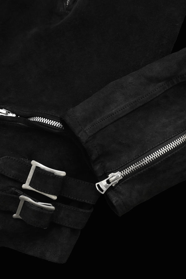 JAPAN CALF SUEDE WET WHITE “GARMENT-DYED” DOUBLE RIDERS