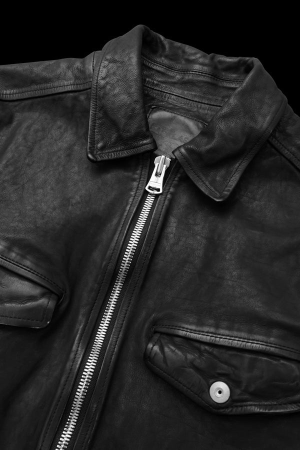 JAPAN CALF NATURAL DYED “GARMENT-WASH” SINGLE COLLAR RIDERS