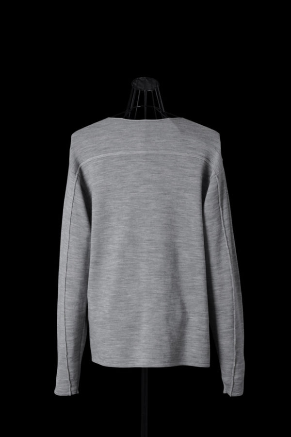 MERINO WOOL HIGH-GAUGE KNIT REVERSIBLE PULLOVER