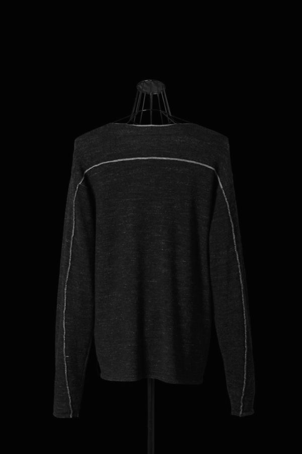 MERINO WOOL HIGH-GAUGE KNIT REVERSIBLE PULLOVER