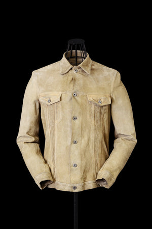 JAPAN CALF SUEDE WET WHITE “GARMENT-DYED” 3RD. JACKET