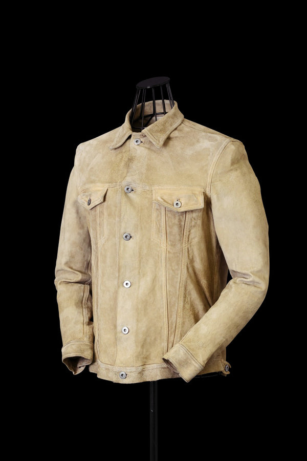 JAPAN CALF SUEDE WET WHITE “GARMENT-DYED” 3RD. JACKET