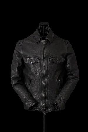 JAPAN CALF NATURAL DYED “GARMENT-WASH” SINGLE COLLAR RIDERS