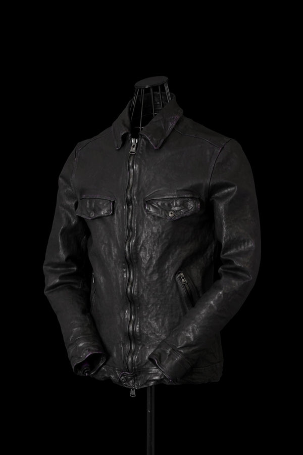 JAPAN CALF NATURAL DYED “GARMENT-WASH” SINGLE COLLAR RIDERS
