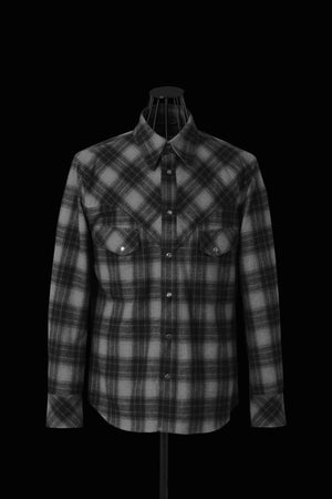 SOFT BRUSHED COTTON SHAGGY OMBRE CHECK WESTERN SHIRT