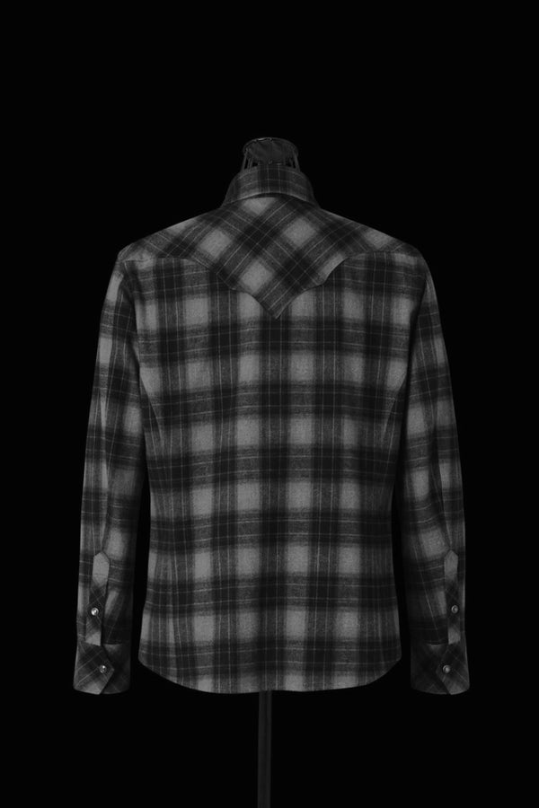 SOFT BRUSHED COTTON SHAGGY OMBRE CHECK WESTERN SHIRT