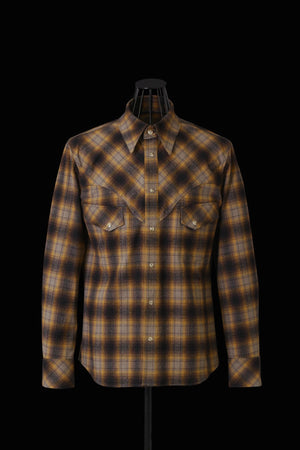 SOFT BRUSHED COTTON SHAGGY OMBRE CHECK WESTERN SHIRT