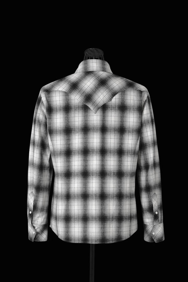 SOFT BRUSHED COTTON SHAGGY OMBRE CHECK WESTERN SHIRT