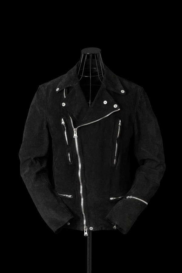 JAPAN CALF SUEDE WET WHITE “GARMENT-DYED” DOUBLE RIDERS