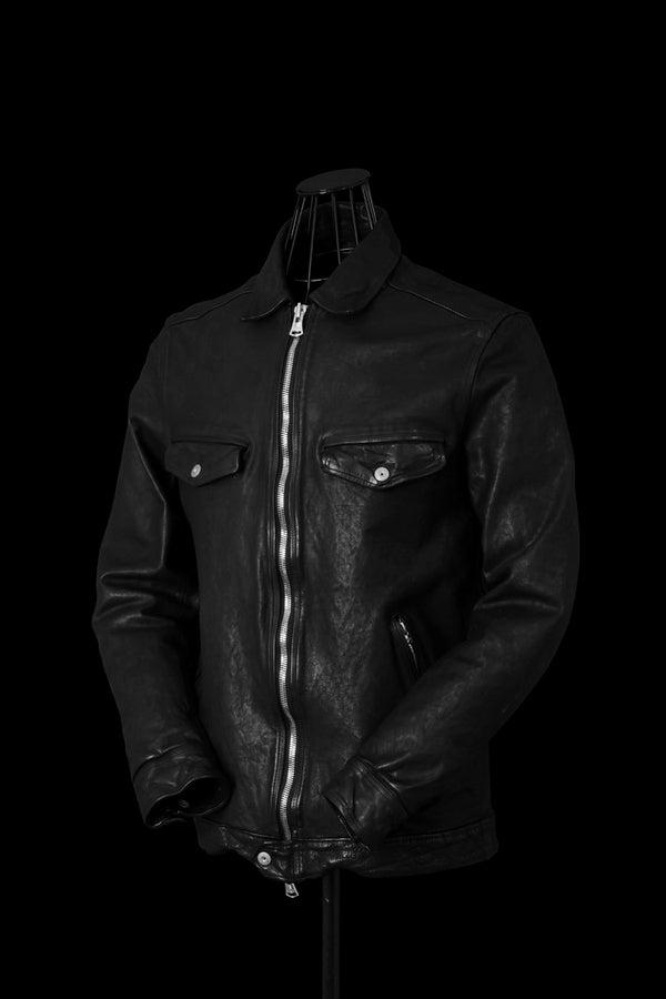 JAPAN CALF NATURAL DYED “GARMENT-WASH” SINGLE COLLAR RIDERS
