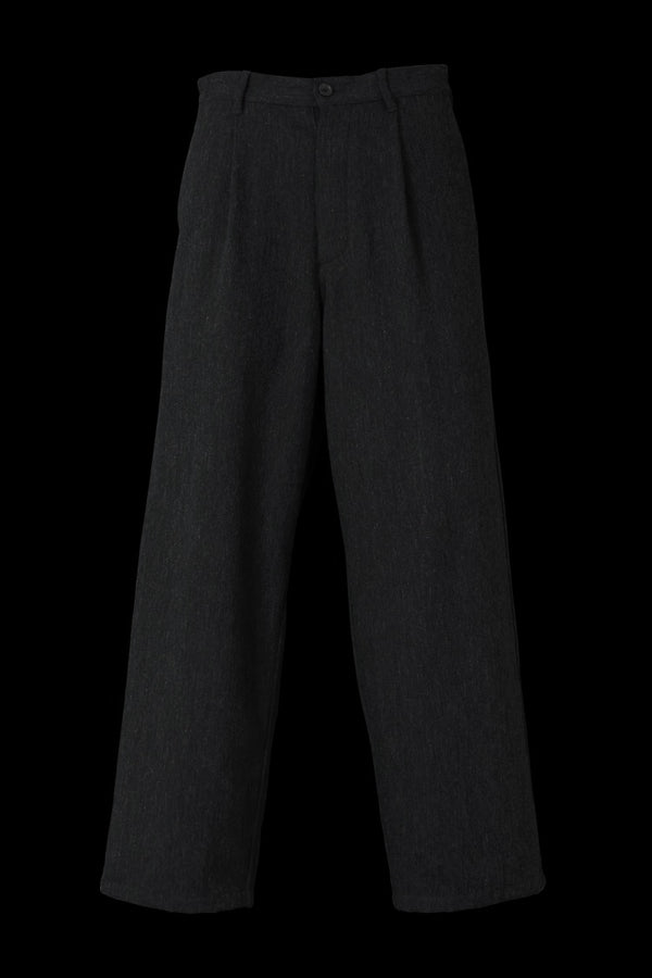 WOOL-COTTON MILITARY SERGE TAPERED PANTS