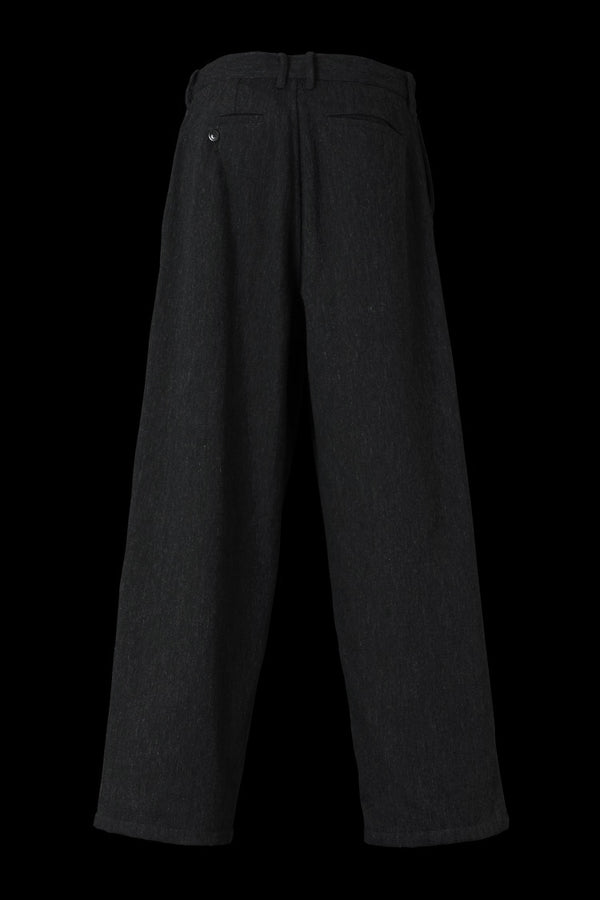 WOOL-COTTON MILITARY SERGE TAPERED PANTS