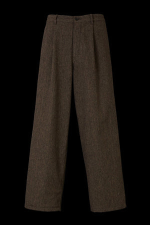 WOOL-COTTON MILITARY SERGE TAPERED PANTS