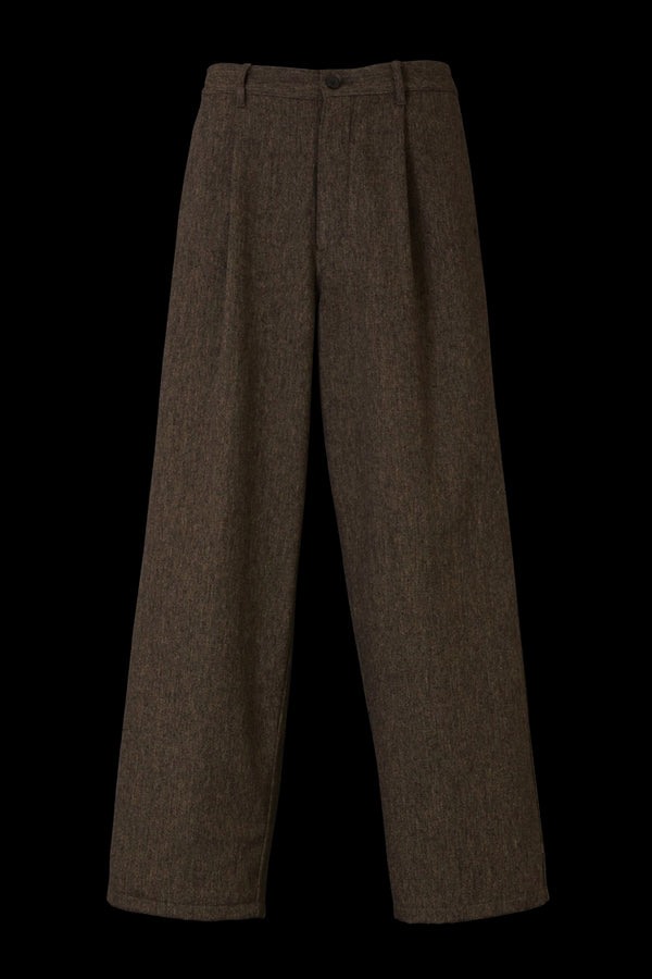 WOOL-COTTON MILITARY SERGE TAPERED PANTS