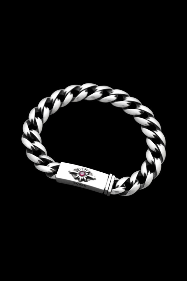 SILVER925+RUBY IDENTIFICATION BRACELET MINI