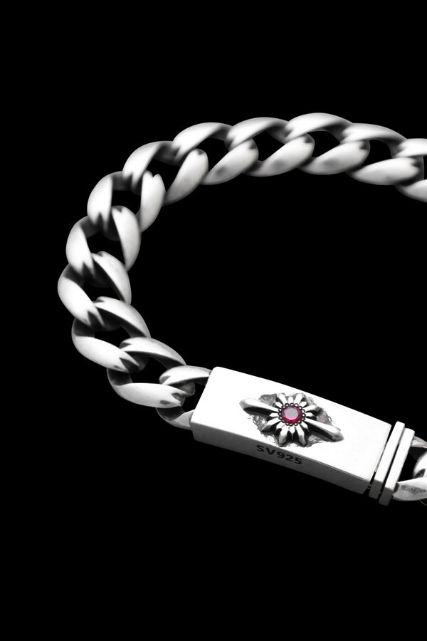 SILVER925+RUBY IDENTIFICATION BRACELET MINI