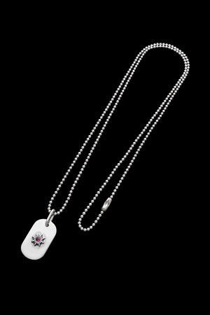 SILVER925+RUBY+ZIRCONIA SMALL DOGTAG