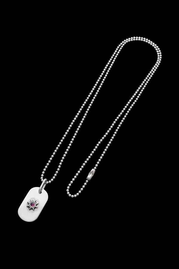 SILVER925+RUBY+ZIRCONIA SMALL DOGTAG