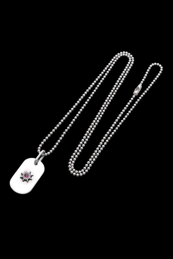 SILVER925+RUBY+ZIRCONIA SMALL DOGTAG