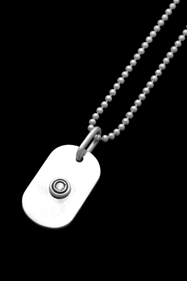 SILVER925+RUBY+ZIRCONIA SMALL DOGTAG