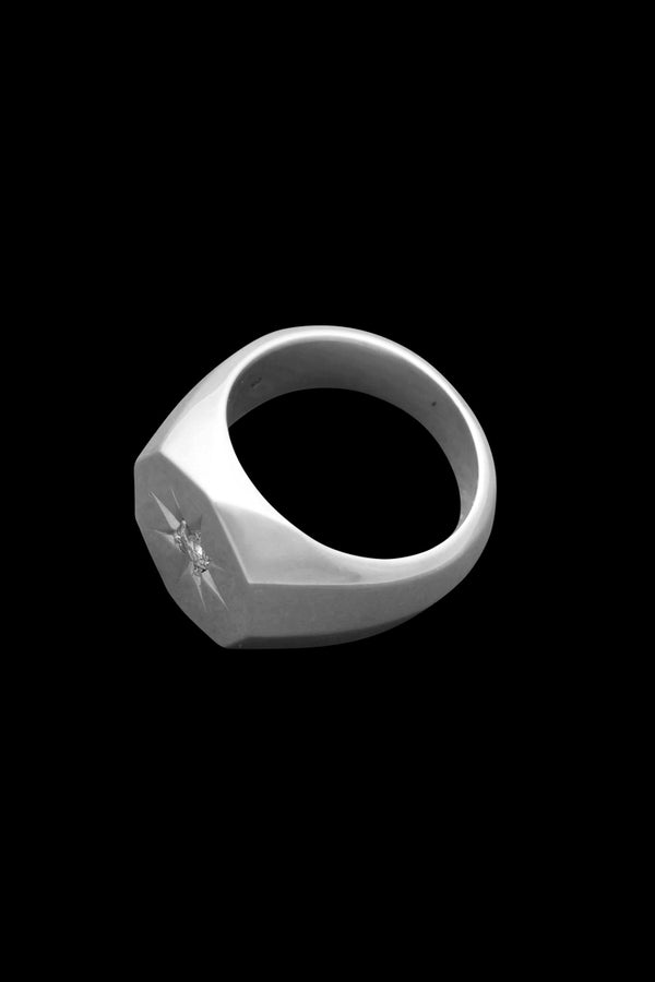 SILVER925+ZIRCONIA OCTAGON RING