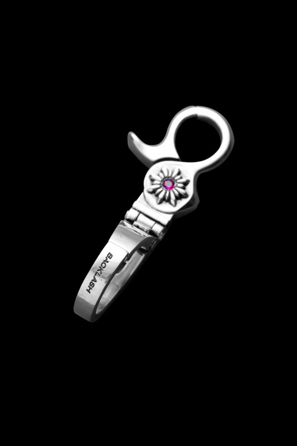 SILVER925+RUBY QUICK CLIP